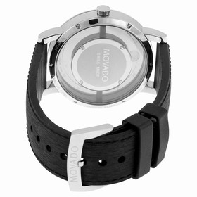 Movado Museum Translucent Black Dial Black Rubber Men's Watch 0606567