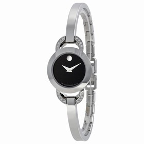 Movado Rondiro Black Dial Stainless Steel Bangle Ladies Watch 0606798