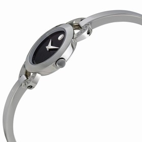 Movado Rondiro Black Dial Stainless Steel Bangle Ladies Watch 0606798
