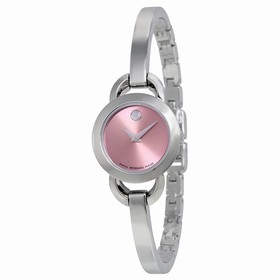 Movado Rondiro Pink Dial Stainless Steel Bangle Ladies Watch 0606797
