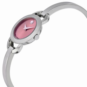 Movado Rondiro Pink Dial Stainless Steel Bangle Ladies Watch 0606797