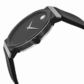 Movado Sapphire Synergy Black Dial Black Rubber Men's Watch 606780
