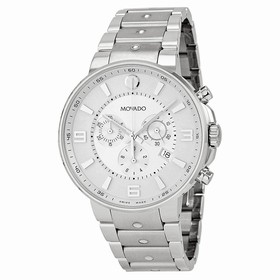 Movado SE Pilot Silver Dial Chronograph Stainless Steel Men's Watch 0606760