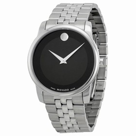 Movado Stainless Steel Black Museum Dial Men's Watch 0606504