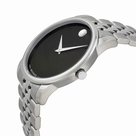 Movado Stainless Steel Black Museum Dial Men's Watch 0606504