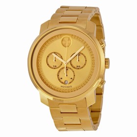 Movado Bold Champagne Dial Yellow Gold Ion-plated Men's Quartz Watch 3600278