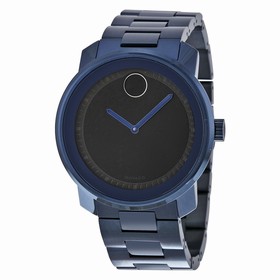 Movado Bold Black Dial Blue PVD Unisex Watch 3600296