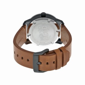 Movado Bold Black Dial Cognac Leather Unisex Watch 3600304