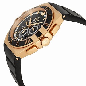 Omega Constellation Black Dial 18kt Rose Gold Black Rubber Automatic Men's Watch 121.62.41.50.01.001