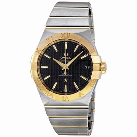 Omega Constellation Black Dial Stainless Steel and Yellow Gold Men's Watch 123.20.38.21.01.002