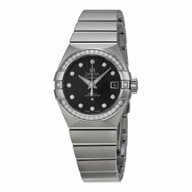 Omega Constellation Black Dial Stainless Steel Ladies Watch 123.15.27.20.51.001