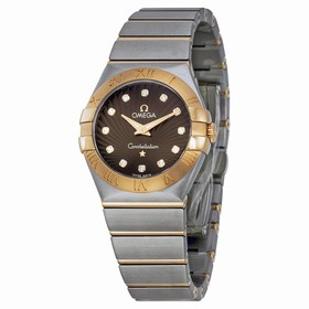 Omega Constellation Brown Dial Stainless Steel and Rose Gold Ladies Watch 123.20.27.60.63.001