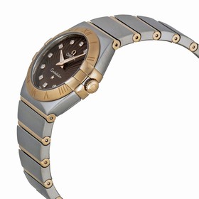 Omega Constellation Brown Dial Stainless Steel and Rose Gold Ladies Watch 123.20.27.60.63.001