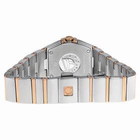 Omega Constellation Brown "Griffes" Style Dial 18K Rose Gold Bezel Stainless Steel Ladies Watch 12320246063002