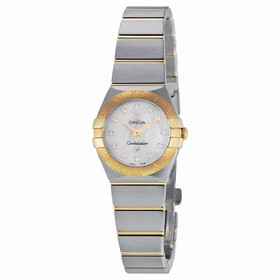 Omega Constellation Brushed Quartz White Mother of Pearl Dial Ladies Watch 123.20.24.60.55.002