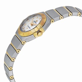 Omega Constellation Brushed Quartz White Mother of Pearl Dial Ladies Watch 123.20.24.60.55.002