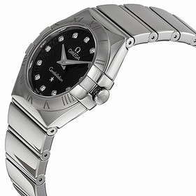 Omega Constellation Diamond Black Dial Stainless Steel Ladies Watch 123.10.27.60.51.002