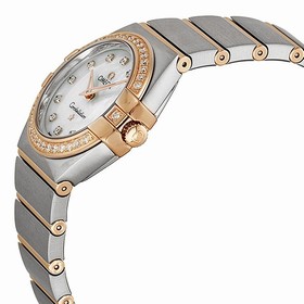 Omega Constellation Diamond Mother of Pearl Dial Rose Gold and Steel Ladies Watch 12325276055001