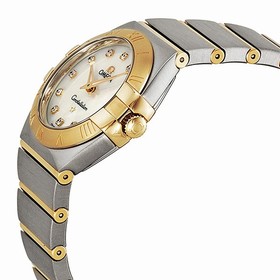 Omega Constellation Diamond Mother of Pearl Dial Yellow Gold and Stainless Steel Ladies Watch 123.20.27.60.55.002
