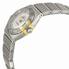 Omega Constellation Diamond Mother of Pearl Yellow Gold and Steel Ladies Watch 123.20.24.60.55.006