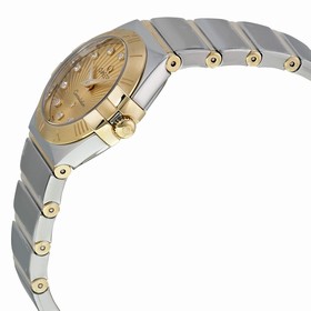 Omega Constellation Gold Diamond Dial Steel and Gold Ladies Watch 12320246058002