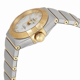 Omega Constellation Mother of Pearl Diamond Dial Steel and 18kt Yellow Gold Ladies Watch 12320272055002