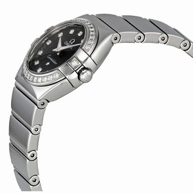 Omega Constellation Polished Quartz Black Dial Ladies Watch 12315246051002
