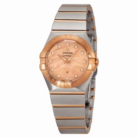 Omega Constellation Red Gold Mother of Pearl Diamond Stainless Steel and 18kt Rose Gold Ladies Watch 12320276057002