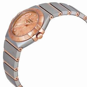 Omega Constellation Red Gold Mother of Pearl Diamond Stainless Steel and 18kt Rose Gold Ladies Watch 12320276057002