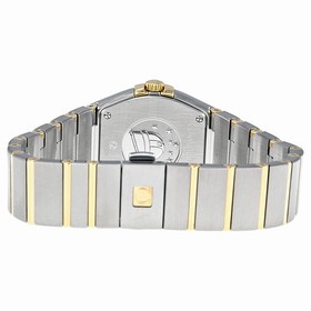 Omega Constellation Silver Diamond Brushed Solid 18kt Gold with Steel Ladies Watch 12325276052002