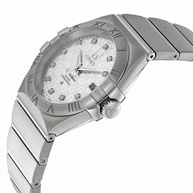 Omega Constellation Silver Diamond Dial Stainless Steel Ladies Watch 123.10.35.20.52.002