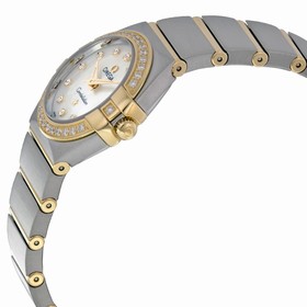 Omega Constellation White Mother-of-Pearl Diamond Dial Ladies Watch 123.25.24.60.55.003
