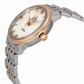 Omega De Ville Automatic Mother of Pearl Dial Stainless Steel and 18kt Rose Gold Ladies Watch 42420332005002