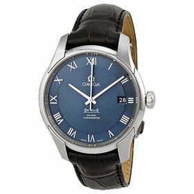 Omega De Ville Blue Dial Black Leather Men's Watch 431.13.41.21.03.001