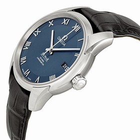 Omega De Ville Blue Dial Black Leather Men's Watch 431.13.41.21.03.001