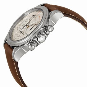 Omega De Ville Co-Axial Chronoscope Silver Dial Stainless Steel Brown Leather Men's Watch 4850.30.37