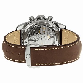 Omega De Ville Co-Axial Chronoscope Silver Dial Stainless Steel Brown Leather Men's Watch 4850.30.37