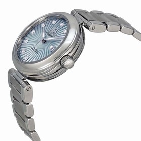 Omega De Ville Blue Mother of Pearl Diamond Dial Automatic Ladies Watch 42530342057002