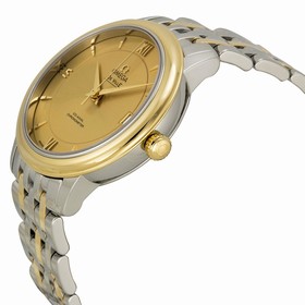Omega De Ville Prestige Automatic Champagne Dial Stainless Steel and Gold Men's Watch 42420332008001