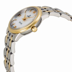 Omega De Ville Prestige Mother of Pearl Dial Stainless Steel and 18kt Yellow Gold Ladies Watch 42420246005001