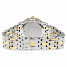 Omega DeVille Prestige Champagne Diamond Dial Steel and Yellow Gold Ladies Watch 42420276058001
