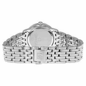 Omega DeVille Prestige Silver Diamond Dial Stainless Steel Ladies Watch