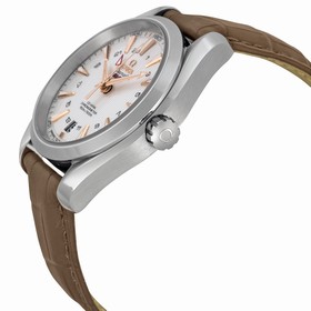 Omega Seamaster Aqua Terra GMT Silver Dial Brown Leather Men's Watch 23113432202004