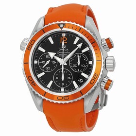 Omega Seamaster Black Dial Orange Leather Unisex Watch 22232385001003