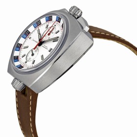 Omega Seamaster Bullhead Co-Axial White Dial Brown Leather Men's Watch 225.12.43.50.04.001