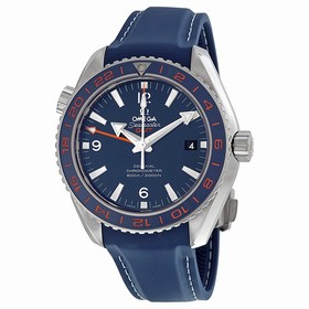 Omega Seamaster Planet Ocean GMT Blue Dial Leather Men's Watch 23232442203001