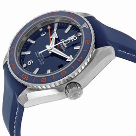 Omega Seamaster Planet Ocean GMT Blue Dial Leather Men's Watch 23232442203001