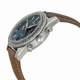 Omega Speedmaster Automatic Blue Dial Brown Leather Men's Watch 33112425103001