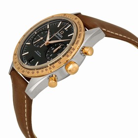 Omega Speedmaster Chronograph Automatic Black Dial Brown Leather Men's Watch 33122425101001