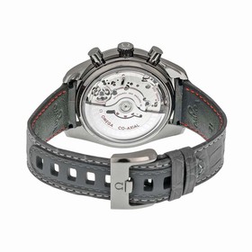 Omega Speedmaster Professional Grey Side of the Moon Chronograph Automatic Sandblasted Platinum Dial Grey Leather Men's Watch 31193445199001